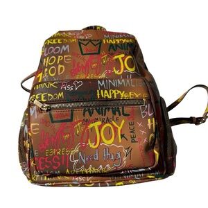 Alba Mini Backpack – NWT – Burnt Orange Graffiti Print